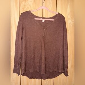 Terra&Sky Long-sleeved V Neck